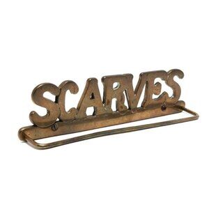 Vintage Brass Scarf Hanger 1970s Scarves Rack Wall Mount Gold Metal Retro Foyer